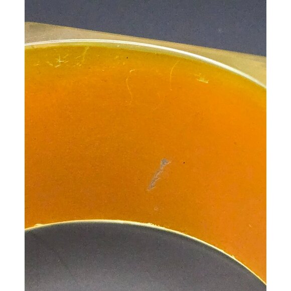 Vintage Avocado Green Octagonal Lucite Wide Bangle - Picture 6 of 8